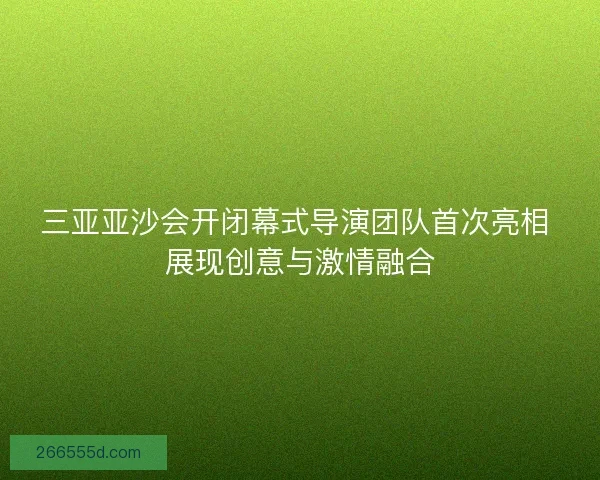 三亚亚沙会开闭幕式导演团队首次亮相 展现创意与激情融合