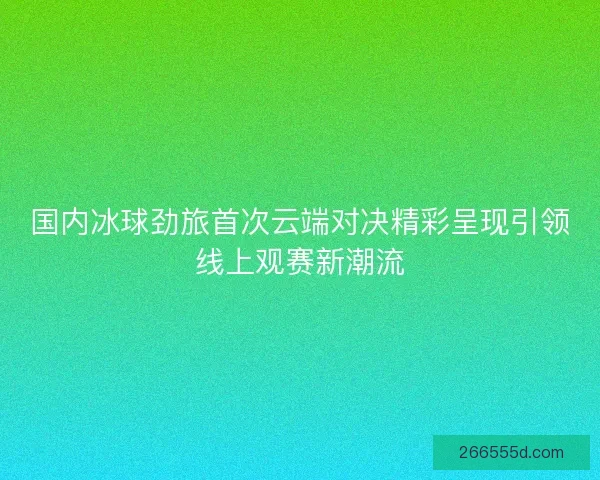 国内冰球劲旅首次云端对决精彩呈现引领线上观赛新潮流